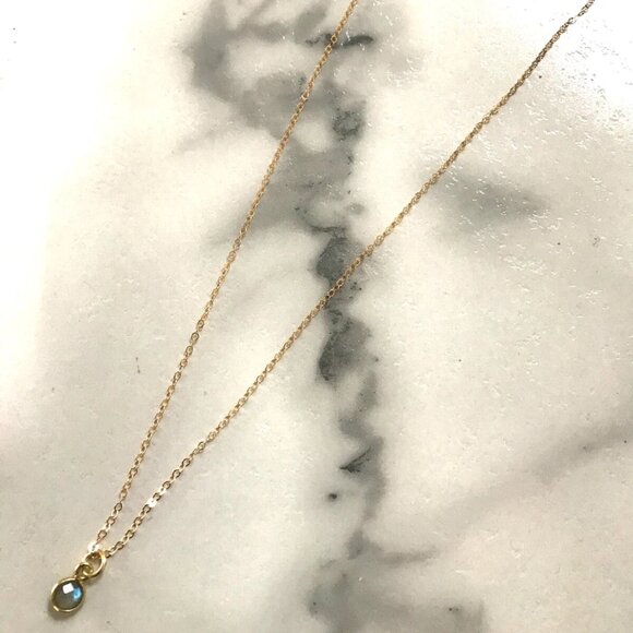 Sundance $88 NEW 18" LABRADORITE 14k GF Pendant Chain Dainty Handmade Necklace - Picture 4 of 7